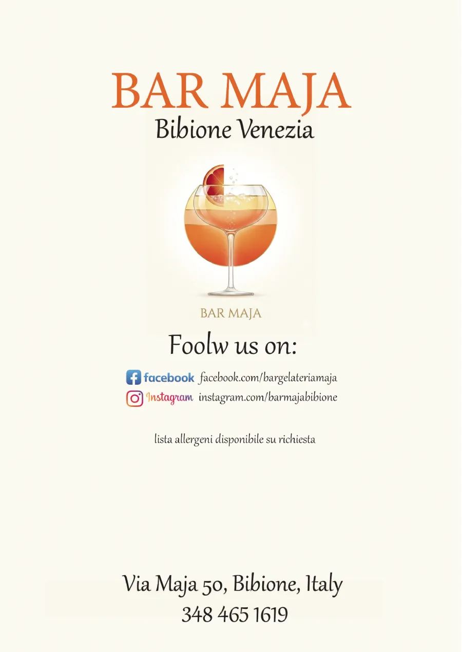 Listino online : Nuovo listino Bar Maja Bibione